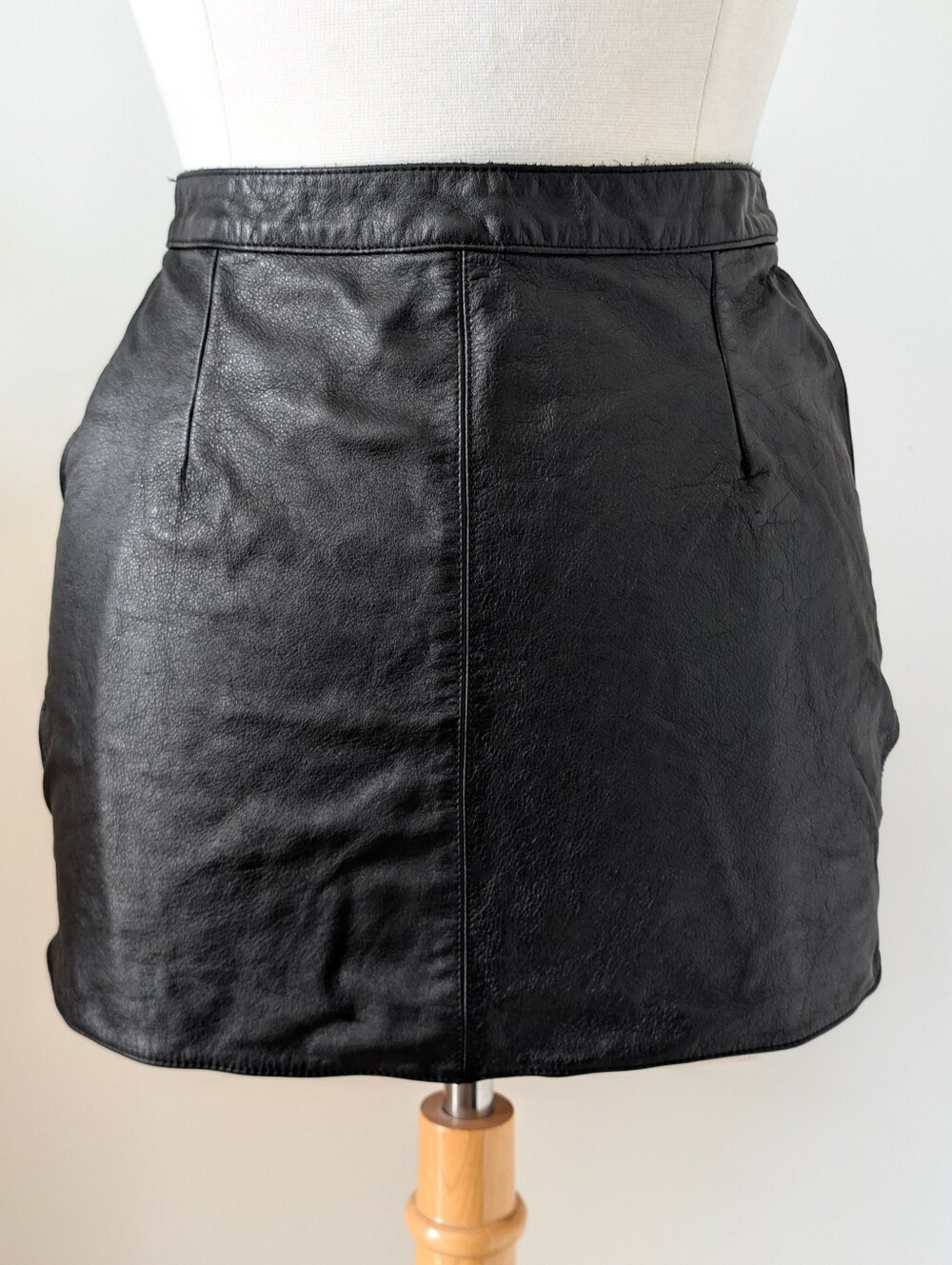 Elegant Moments Leather L6118 Spanking mini skirt genuine leather open back XS-M